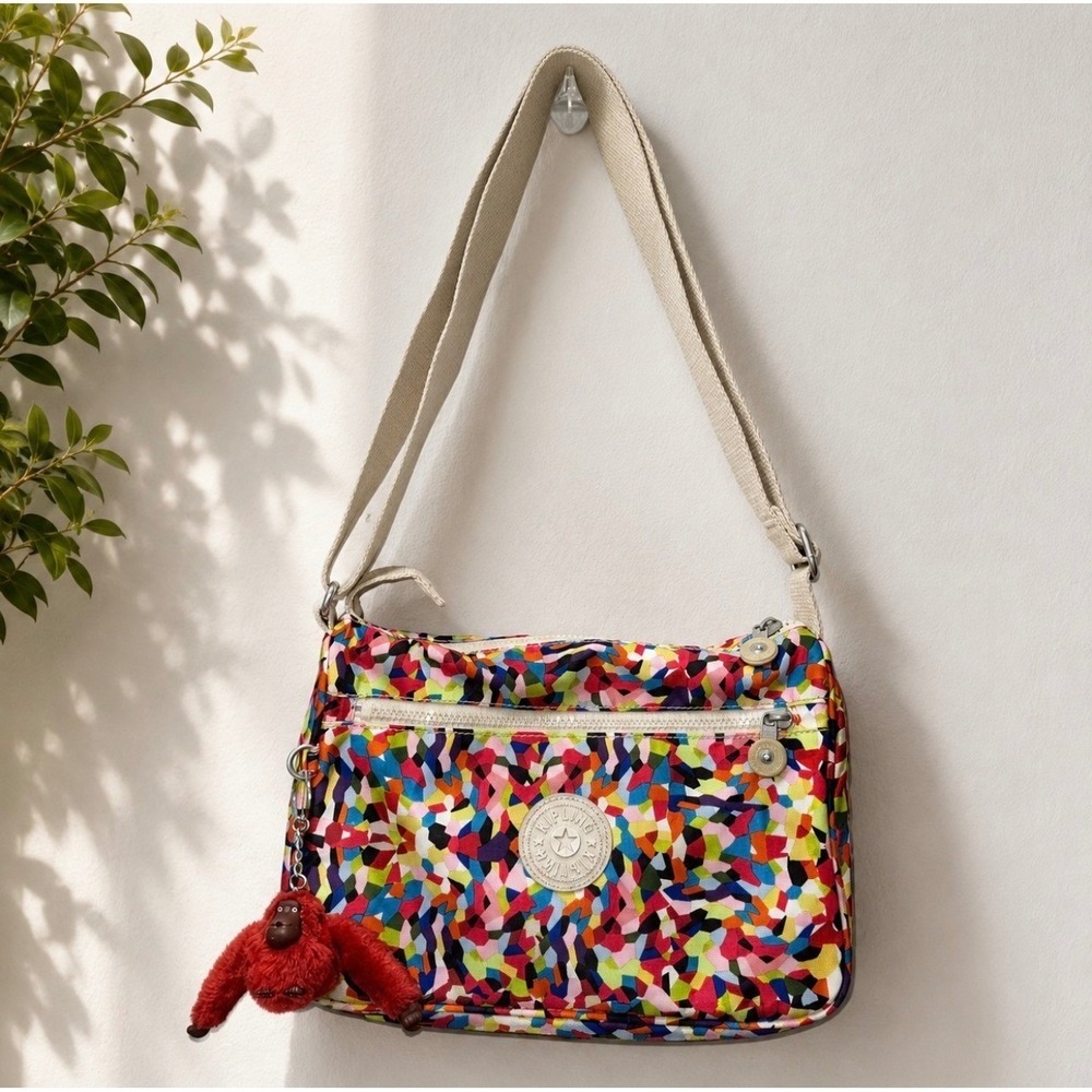 Rare Kipling Callie Crossbody Bag HB6492-690 Multisplatter Nylon Shoulder Purse